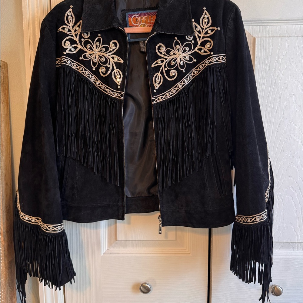 Black Suede Fringe Jacket